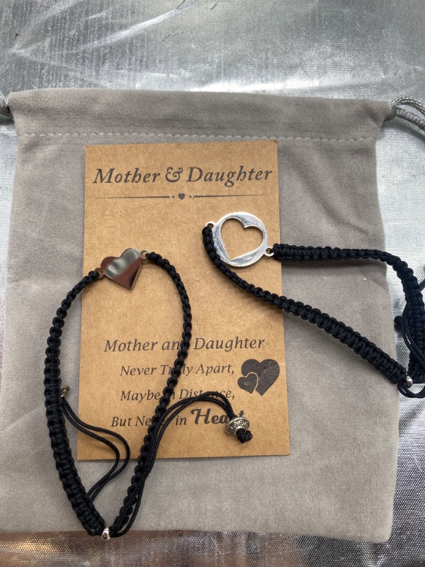 Photo 2 of mother & daughter bracelets 2 pcs, black 