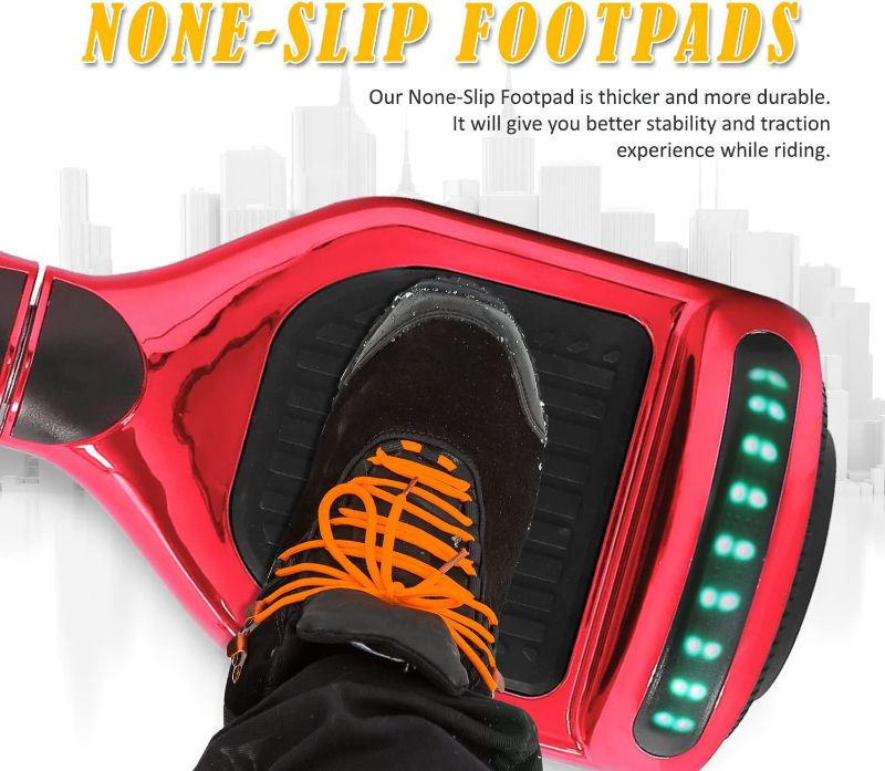 Photo 1 of  Power Sports Electric Hoverboard Self Balancing Scooter for Kids and Adults Hover Board with 6.5" Wheels Built-in Speaker Bright LED Lights UL2272 Certified used with scuff marks