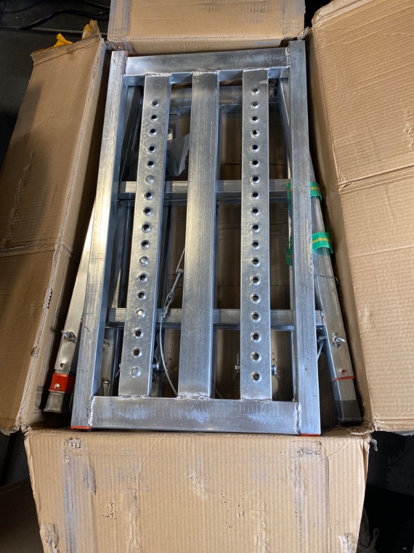 Photo 2 of Portable Fold Work Platform, Galvanized Steel Welding Heavy Duty Drywall Step Ladder Bench Stool Adjustable Height