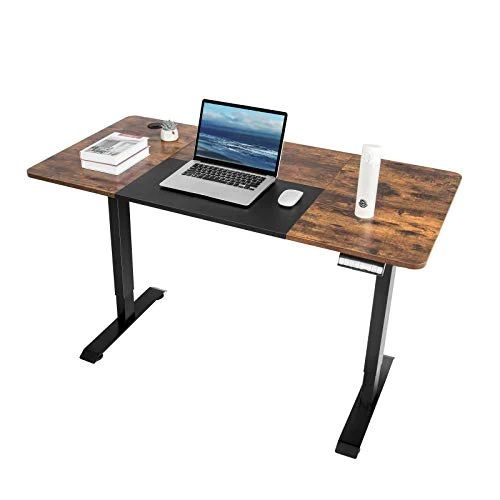 Photo 1 of Electric Standing Desk Height Adjustable 48 x 24 Stand Up Desk with Splice Board, Sit Stand Home Office Desk with Memory Preset Controller Color: Tan 