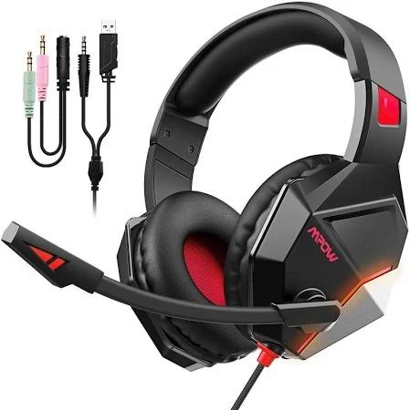 Photo 1 of Mpow Eg10 Bh414a Red Black Silver Gaming Headset