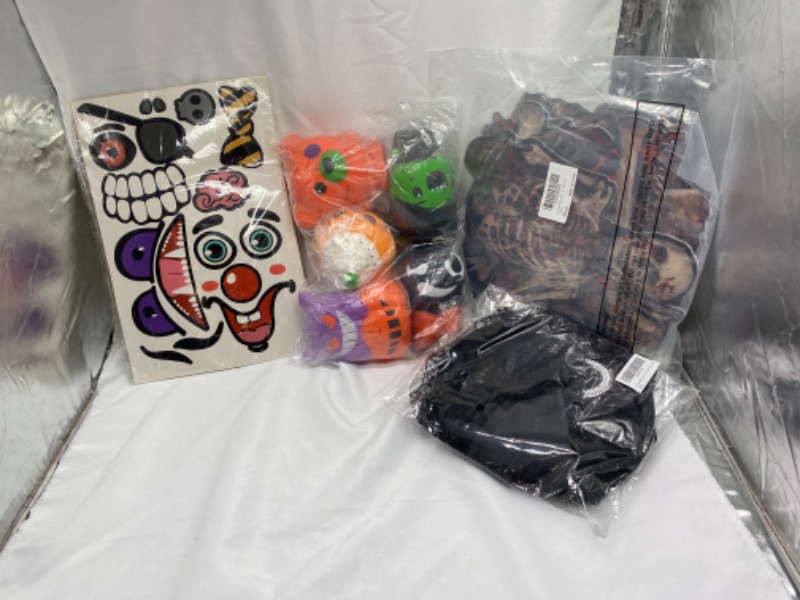 Photo 5 of Halloween Bundle: Witch Hat, Stress Toys, Pumpkin Face Stickers, Halloween Signs