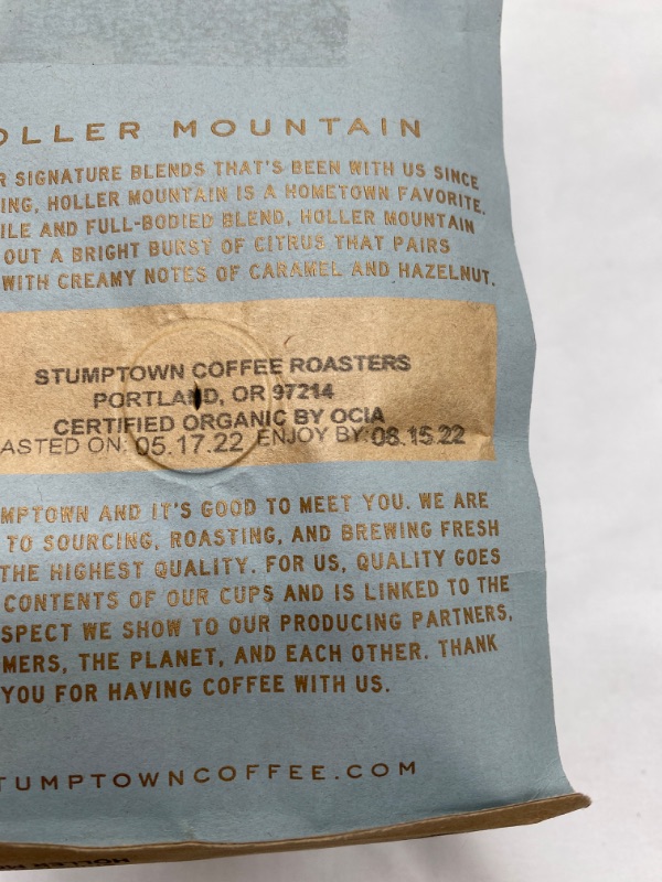 Photo 3 of Stumptown Coffee Roasters, Organic Medium Roast Ground Coffee Gifts - Holler Mountain 12 Ounce Bag, Flavor Notes of Citrus Zest, Caramel and Hazelnut