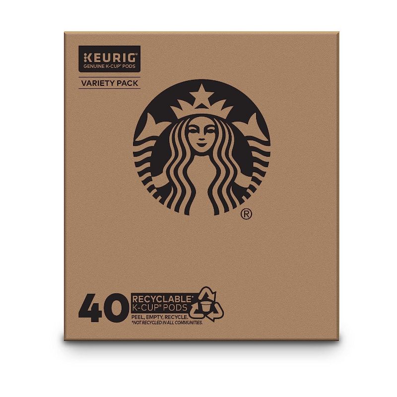 Photo 1 of Starbucks K-Cup Coffee Pods—Starbucks Blonde, Medium & Dark Roast Coffee—Variety Pack for Keurig Brewers—100% Arabica—1 box (40 pods total)