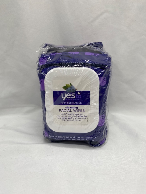 Photo 2 of Yes To Super Skin Recharging Cleansing Facial Wipes for Stressed Skin, Blueberry, 30 Count (Pack of 2) Blueberry 30 Count (Pack of 2)