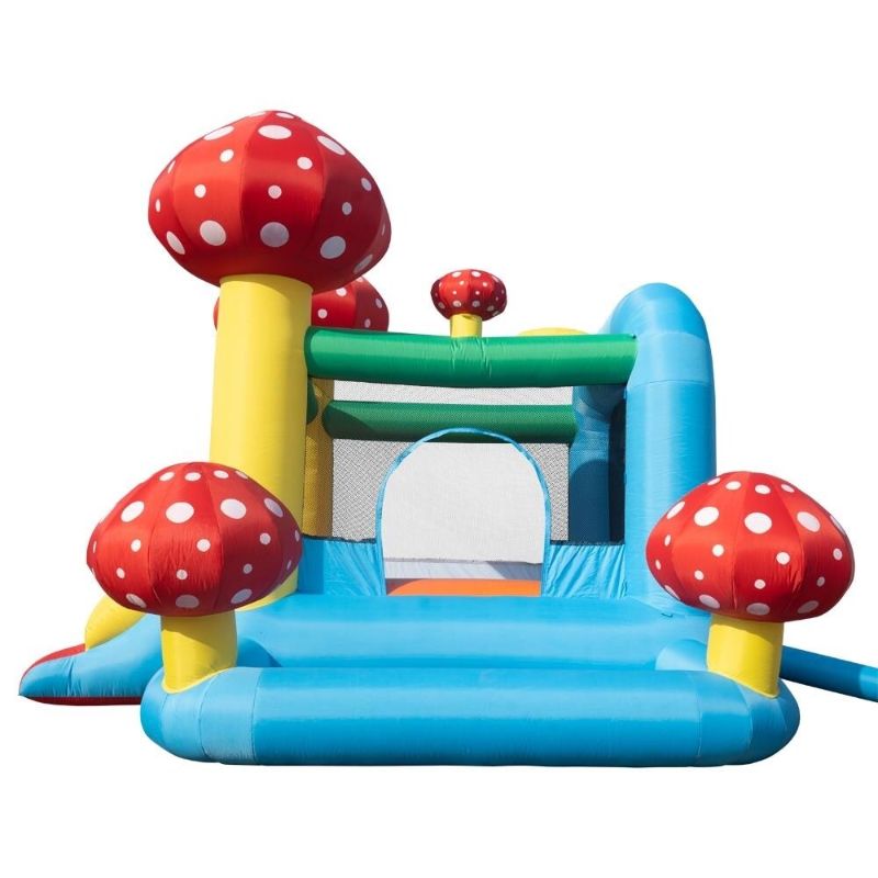 Photo 1 of Inflatable Bouncer Air Bounce House Jumping Castle with Air Blower,Inflatable Slide Jumping Bouncy Castle House for Kids,w/Repair Kit,Balls,Carry Bag
