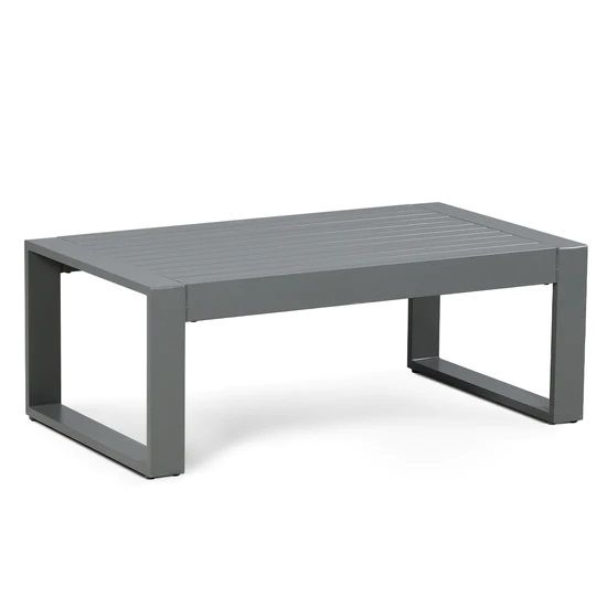 Photo 1 of Gray Aluminum Outdoor Coffee Table Patio Furniture