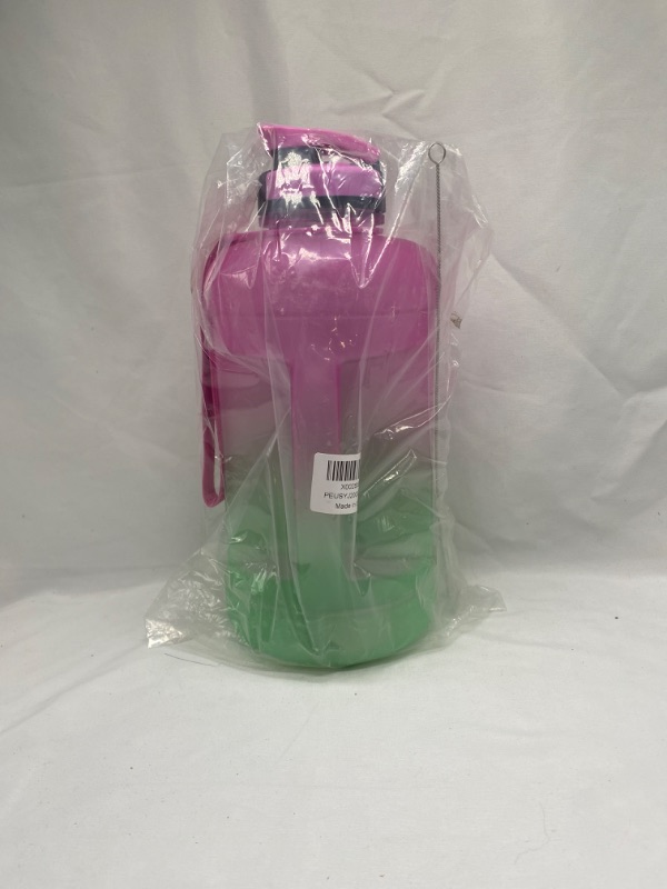 Photo 2 of PASER Half Gallon/64oz Water Bottle with Straw & Time Marker, Wide Mouth Leakproof BPA Free Sports Motivational Water Jug with Measurements to Ensure You Drink Enough Water (Included Straw Brush)