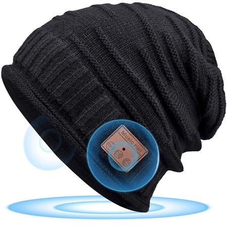Photo 1 of Wasart Bluetooth Beanie Hat for Men Women, Knit Music Beanie with Bluetooth Headphones Unisex Winter Hats Stereo Speaker Music Hat, Music Gifts for Birthday Black