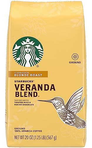 Photo 1 of Starbucks Veranda Blend Coffee, Blonde Roast Ground Coffee, Made with 100% Arabica Coffee, FlavorLock Packaging for Fresh Flavor, 20-Ounce Bag (Pack of 2) Veranda 1.25 Pound (Pack of 1)