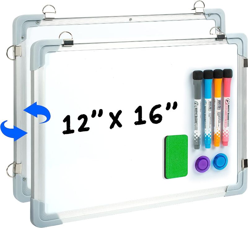 Photo 1 of Small White Board Dry Erase - 12x16 Whiteboard for Wall, Double Sided Whiteboard, Small Dry Erase Board for Wall, White Board Dry Erase for Wall, White Boards for Students, Magnetic Whiteboard