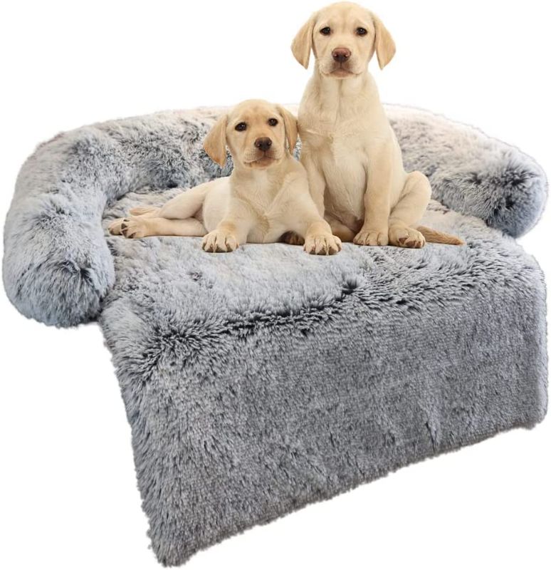 Photo 1 of Calming Dog Bed Fluffy Plush Dog Mat for Furniture Protector with Removable Washable Cover for Large Medium Small Dogs and Cats