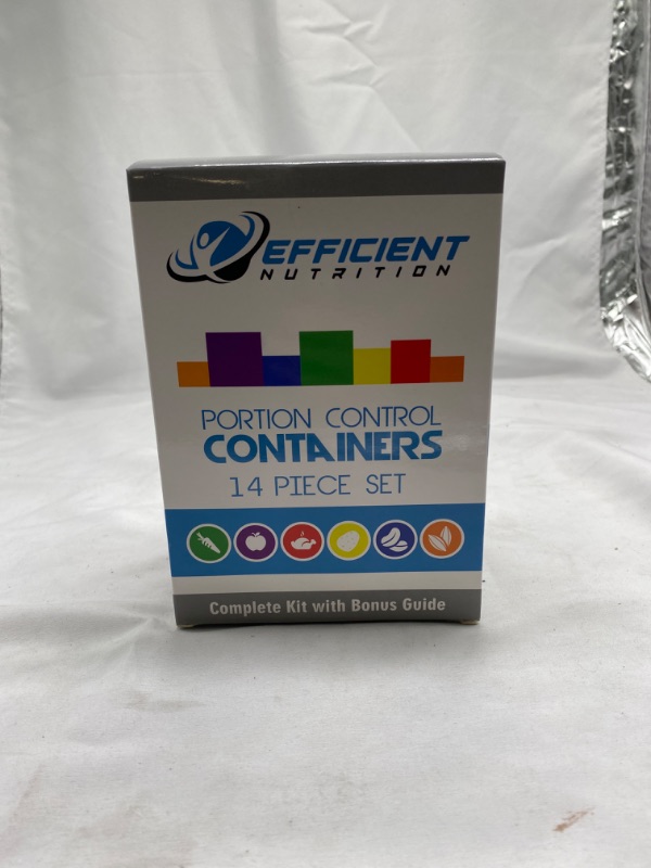 Photo 2 of Efficient Nutrition Portion Control Containers DELUXE Kit (14-Piece) with COMPLETE GUIDE + 21 DAY PLANNER + RECIPE eBOOK BPA FREE Color Coded Meal Prep System for Diet and Weight Loss
