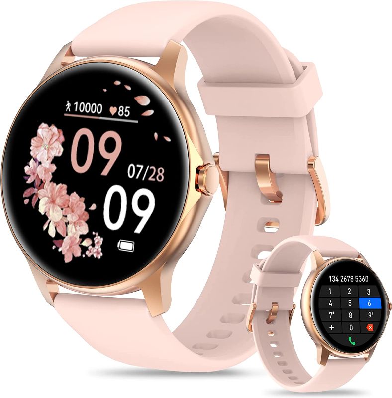 Photo 1 of Smart Watch for Women Answer/Make Call, 1.28" Touch Screen Fitness Tracker with Blood Oxygen/Heart Rate/Sleep Monitor, 100 Sport Modes, IP68 Waterproof Smartwatch for Android iPhone