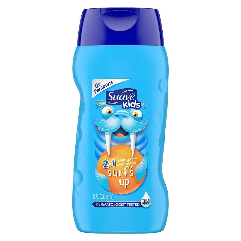 Photo 1 of (2 PACK) Suave 2 in 1 Shampoo and Conditioner For Gentle Cleaning and Detangling Surf's Up Hypoallergenic, Coconut, Fresh, 12 Fl Oz