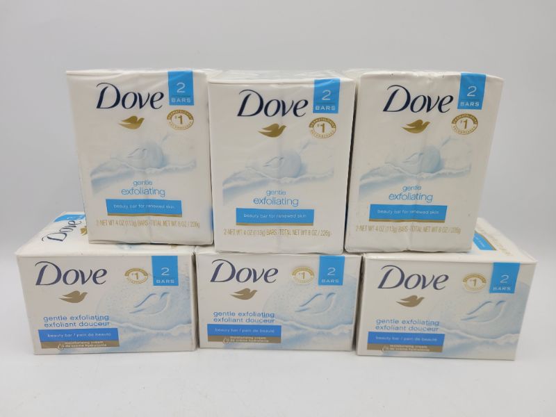 Photo 2 of (12 Bars) Dove Beauty Bar for Softer and Smoother Skin Gentle Exfoliating More Moisturizing Than Bar Soap 3.75 oz 12 Bars