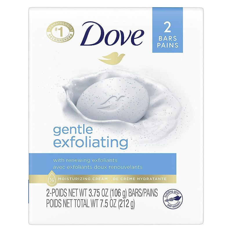 Photo 1 of (12 Bars) Dove Beauty Bar for Softer and Smoother Skin Gentle Exfoliating More Moisturizing Than Bar Soap 3.75 oz 