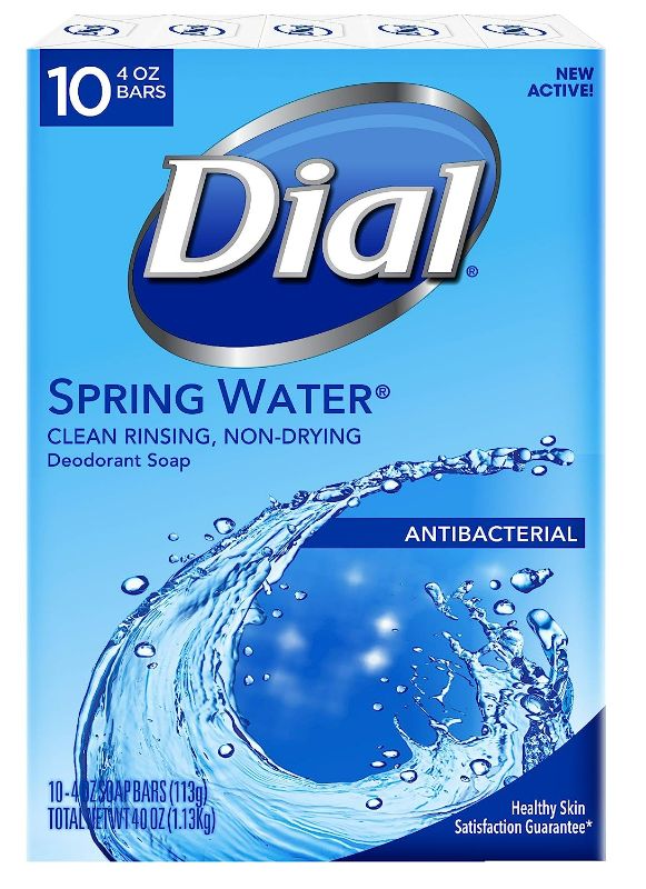 Photo 1 of 10 Bars Dial Clean And Refresh Antibacterial Deodorant Bar Soap, Spring Water
