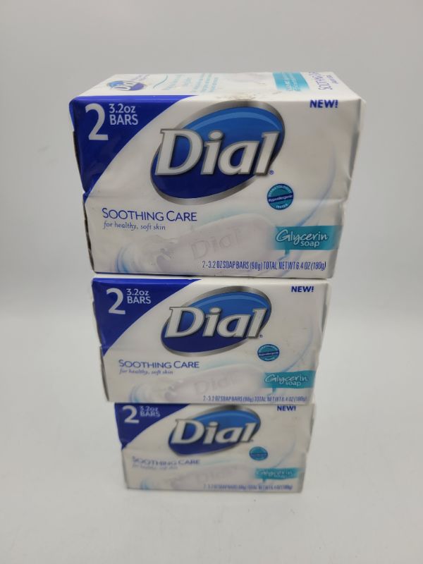 Photo 2 of 6 Bars Dial Soothing Care Glycerin Soap Bars, 3.2 Oz. Each