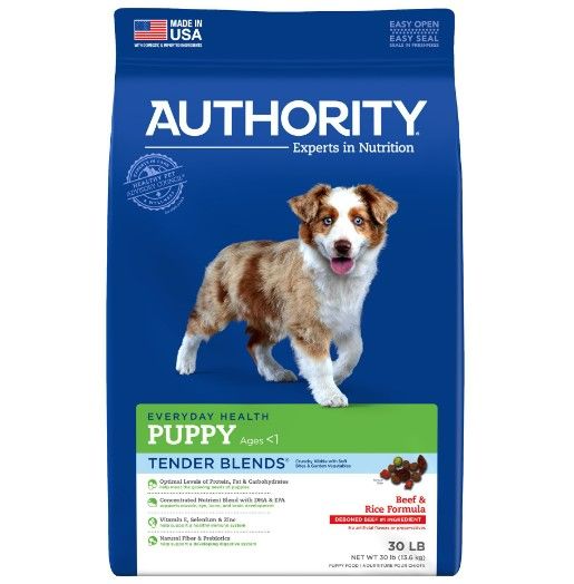 Photo 1 of AUTHORITY Beef & Rice Formula Puppy Dry Dog Food 5lb bag