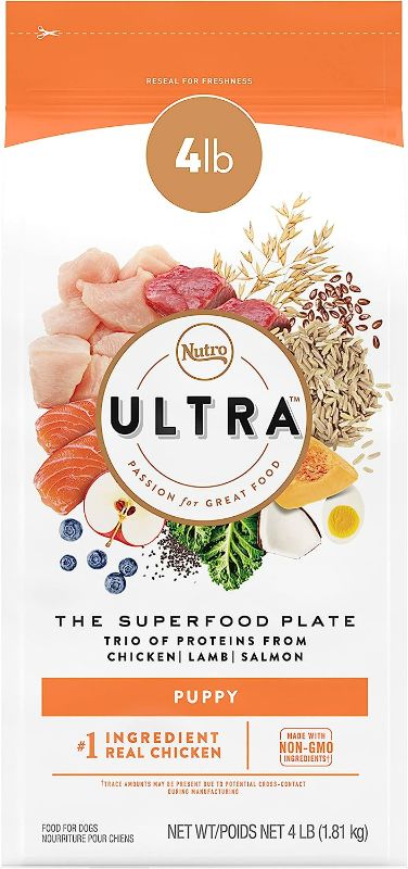 Photo 1 of Nutro Ultra High Protein Natural Dry Dog Puppy Food with a Trio of Proteins from Chicken Lamb and Salmon, 4 lb. Bag