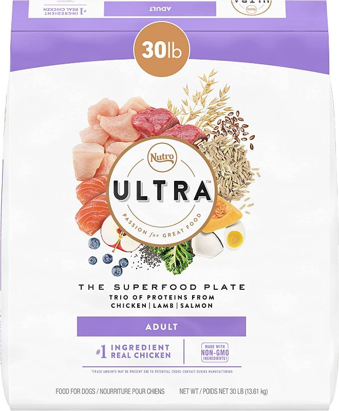 Photo 1 of NUTRO ULTRA Adult High Protein Natural Dry Dog Food with a Trio of Proteins from Chicken, Lamb and Salmon, 30 lb. Bag