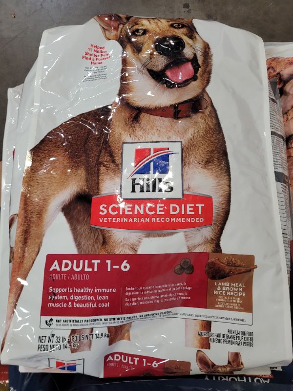 Photo 2 of Hill's Science Diet Dry Dog Food, Adult, Lamb Meal & Brown Rice Recipe, 33 lb. Bag