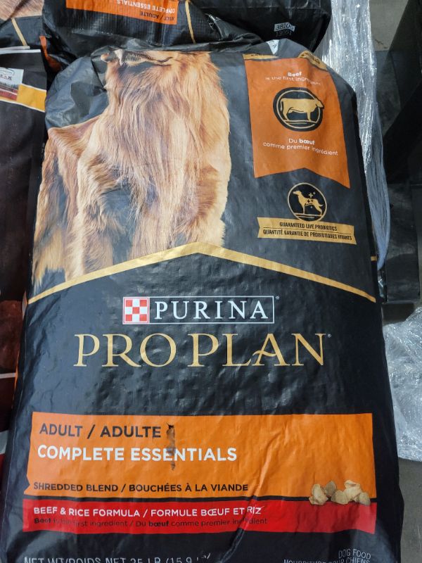Photo 2 of Purina Pro Plan High Protein Dog Food With Probiotics for Dogs, Shredded Blend Beef & Rice Formula - 35 lb. Bag
