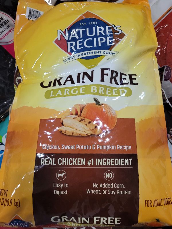 Photo 2 of Nature's Recipe Large Breed Grain-Free Chicken, Sweet Potato & Pumpkin Recipe Dry Dog Food 24lbs