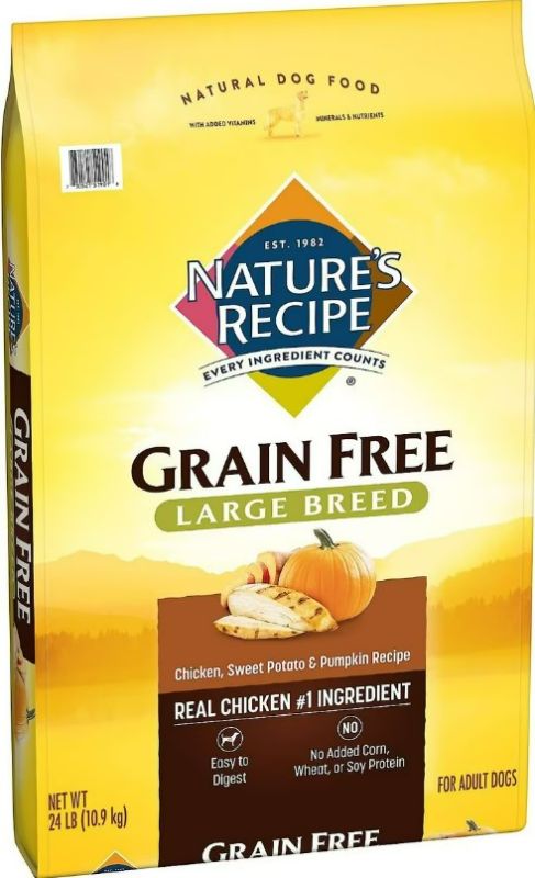 Photo 1 of Nature's Recipe Large Breed Grain-Free Chicken, Sweet Potato & Pumpkin Recipe Dry Dog Food 24lbs