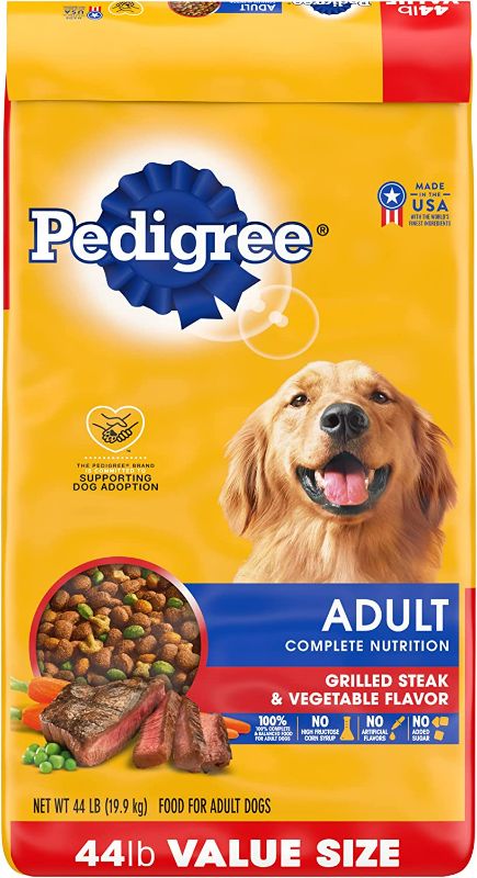 Photo 1 of Pedigree Complete Nutrition Adult Dry Dog Food Grilled Steak & Vegetable Flavor Dog Kibble, 44 lb.