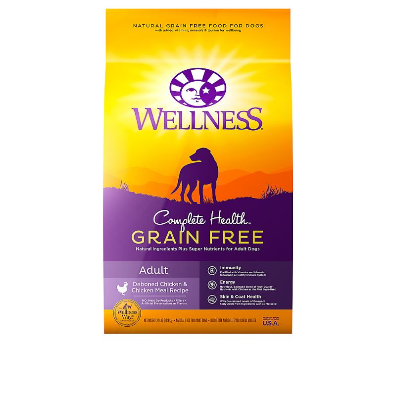 Photo 1 of Wellness® Complete Health Adult Dry Dog Food - Natural, Grain Free, Chicken & Chicken Meal 24lbs