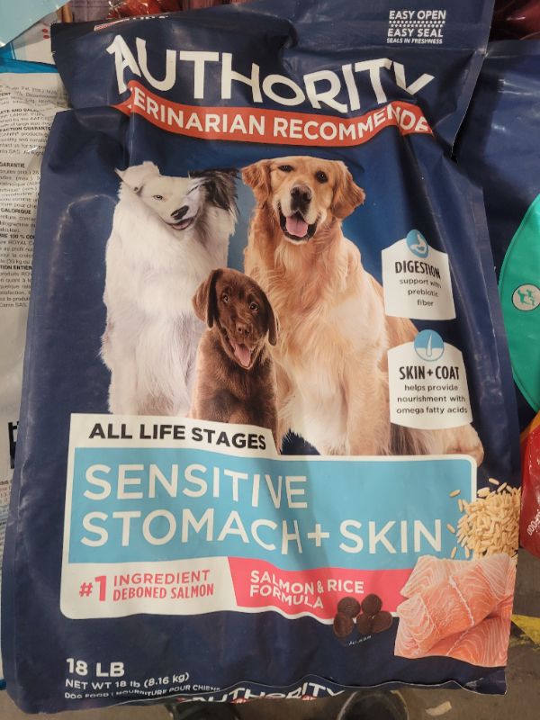 Photo 2 of Authority® Sensitive Stomach & Skin All Life Stage Dry Dog Food - Salmon 18lbs