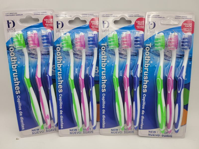 Photo 2 of Value Pack Soft Toothbrushs 3 Brushes Pack Of 4 (Total 12)