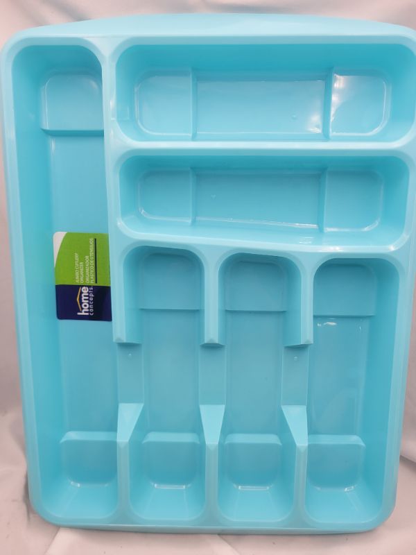 Photo 1 of 2 pack HomeConcepts Jumbo Cutlerty Drawer Organizer blue