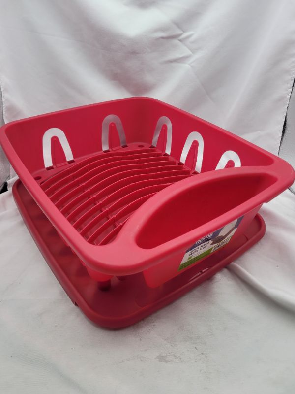 Photo 2 of HomeConcepts Dish Rack with Tray - RED