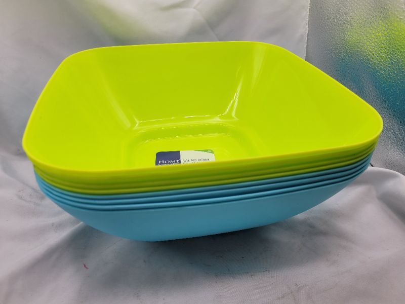 Photo 3 of 8 Count Home Concepts Large BPA Free Plastic Salad Serving Bowls (Green, Blue 4 each color)