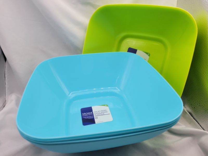 Photo 2 of 8 Count Home Concepts Large BPA Free Plastic Salad Serving Bowls (Green, Blue 4 each color)