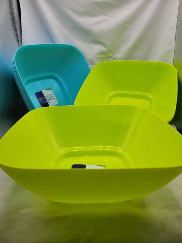 Photo 1 of 8 Count Home Concepts Large BPA Free Plastic Salad Serving Bowls (Green, Blue 4 each color)