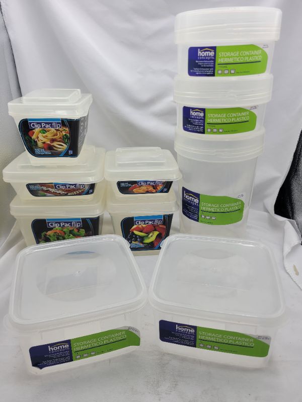 Photo 1 of 10 Count BPA Free Plastic Containers Assorted Styles/Design/Size Bundle - SOLD AS IS