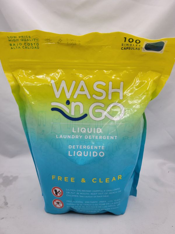 Photo 2 of Wash n Go Detergent Pods Free & Clear 100 singles