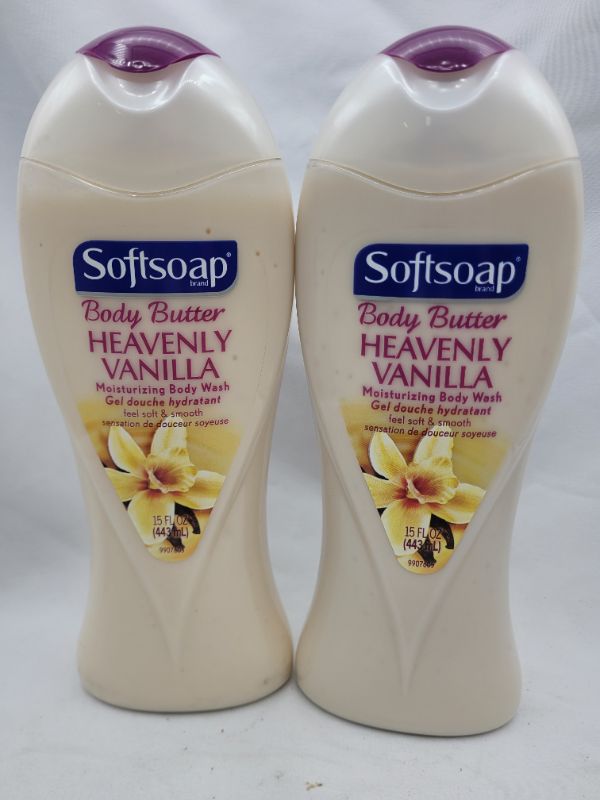 Photo 2 of 2 pack Softsoap Moisturizing Body Wash, Heavenly Vanilla Body Butter, 15 Ounce RARE DISCONTINUED 