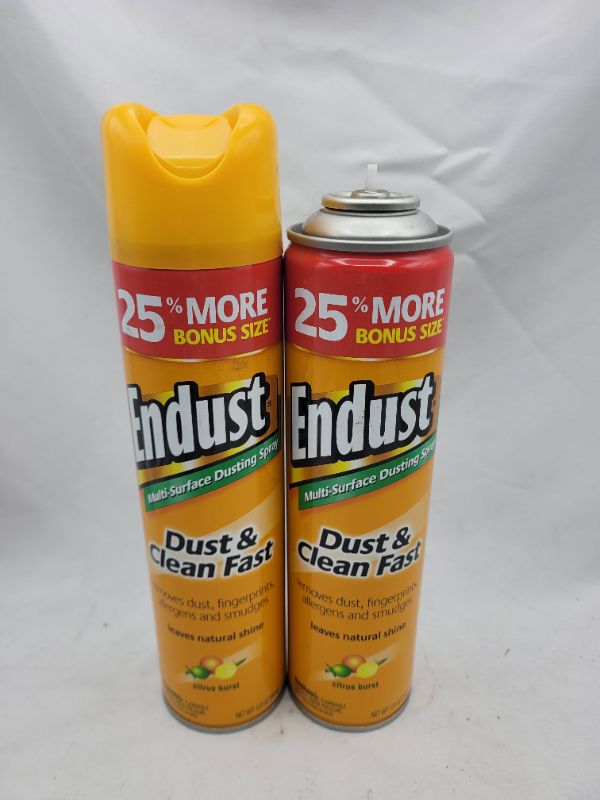 Photo 2 of (2 pack) Endust Dust Clean Spray 12.5Oz Citrus Burst All Purpose Cleaning 
