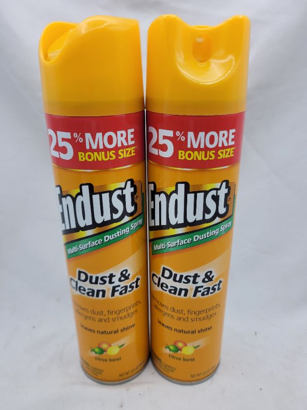 Photo 2 of (2 pack) Endust Dust Clean Spray 12.5Oz Citrus Burst All Purpose Cleaning 
