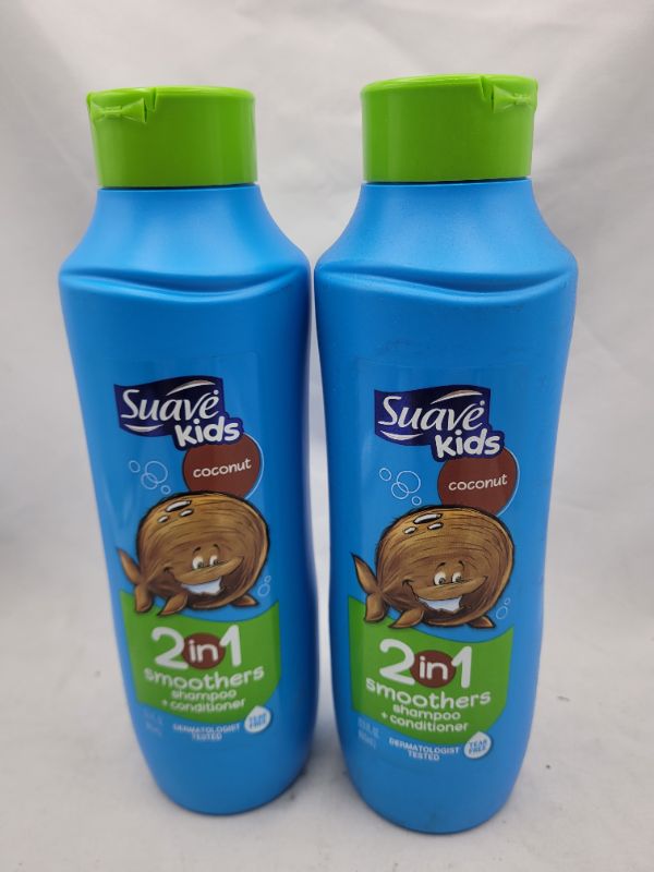 Photo 2 of 2 pack Suave Kids Coconut Smoothers 2 in 1 Shampoo and Conditioner 22.05