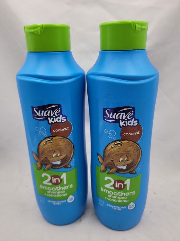 Photo 1 of 2 pack Suave Kids Coconut Smoothers 2 in 1 Shampoo and Conditioner 22.05