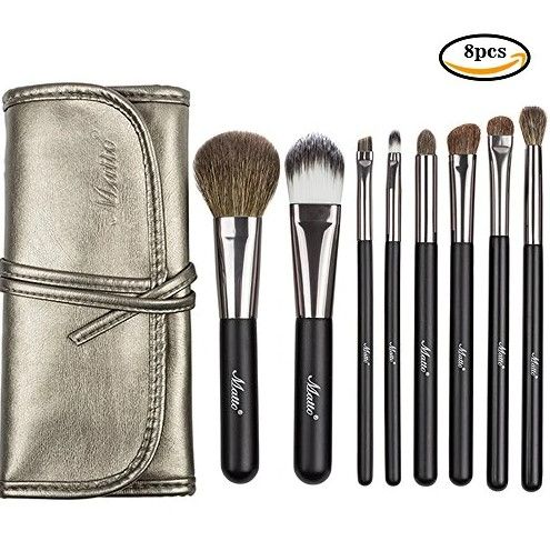 Photo 1 of MATTO MAKEUP BRUSHES TRAVEL SET 8-PIECE WITH POUCH GOAT HAIR AND SYNTHETIC FIBERS
