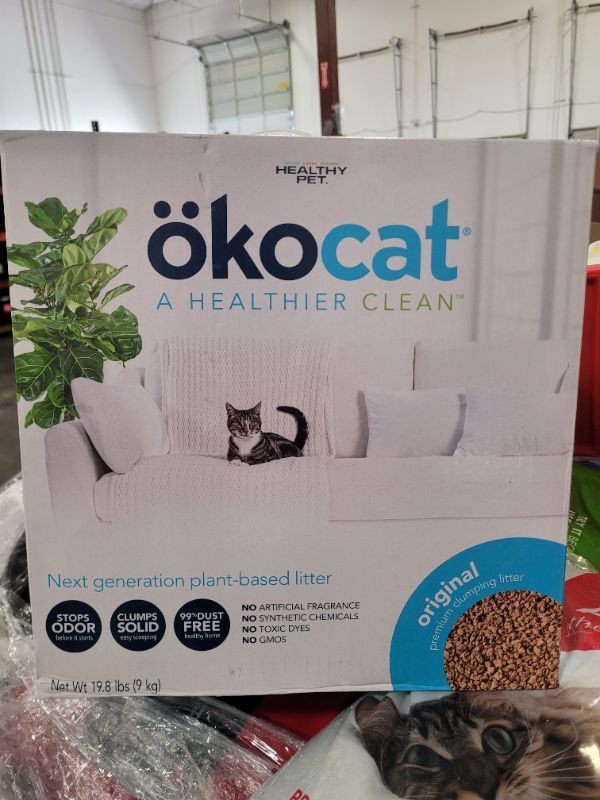 Photo 2 of okocat Original Premium Clumping Natural Wood Cat Litter, Large, 19.8 lbs