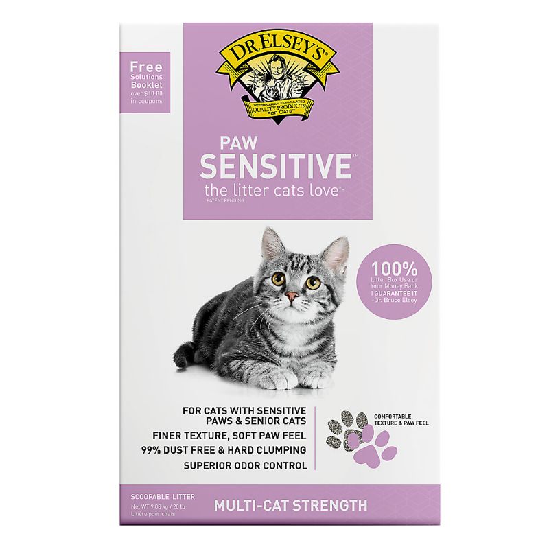 Photo 1 of Dr. Elsey's Precious Cat Paw Sensitive Clumping Multi-Cat Clay Cat Litter - Low Dust 20LBS