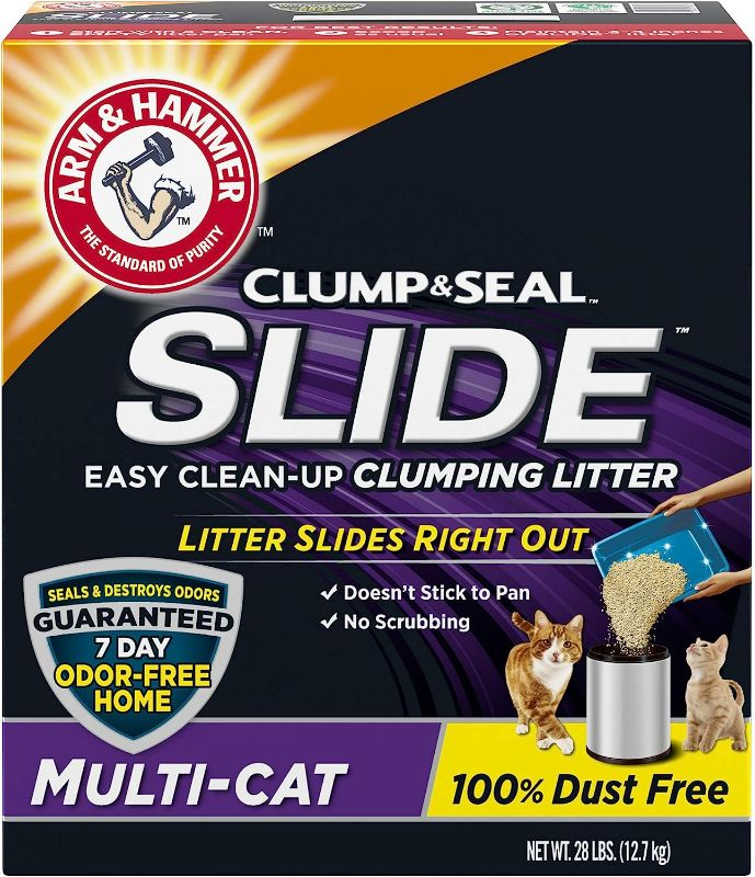 Photo 1 of Arm & Hammer SLIDE Easy Clean-Up Litter, Multi-Cat, 28lb